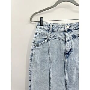 Y2K Jean Skirt H&M 4 XS Low Rise Denim Acid Wash Retro Classic Pocket Streetwear